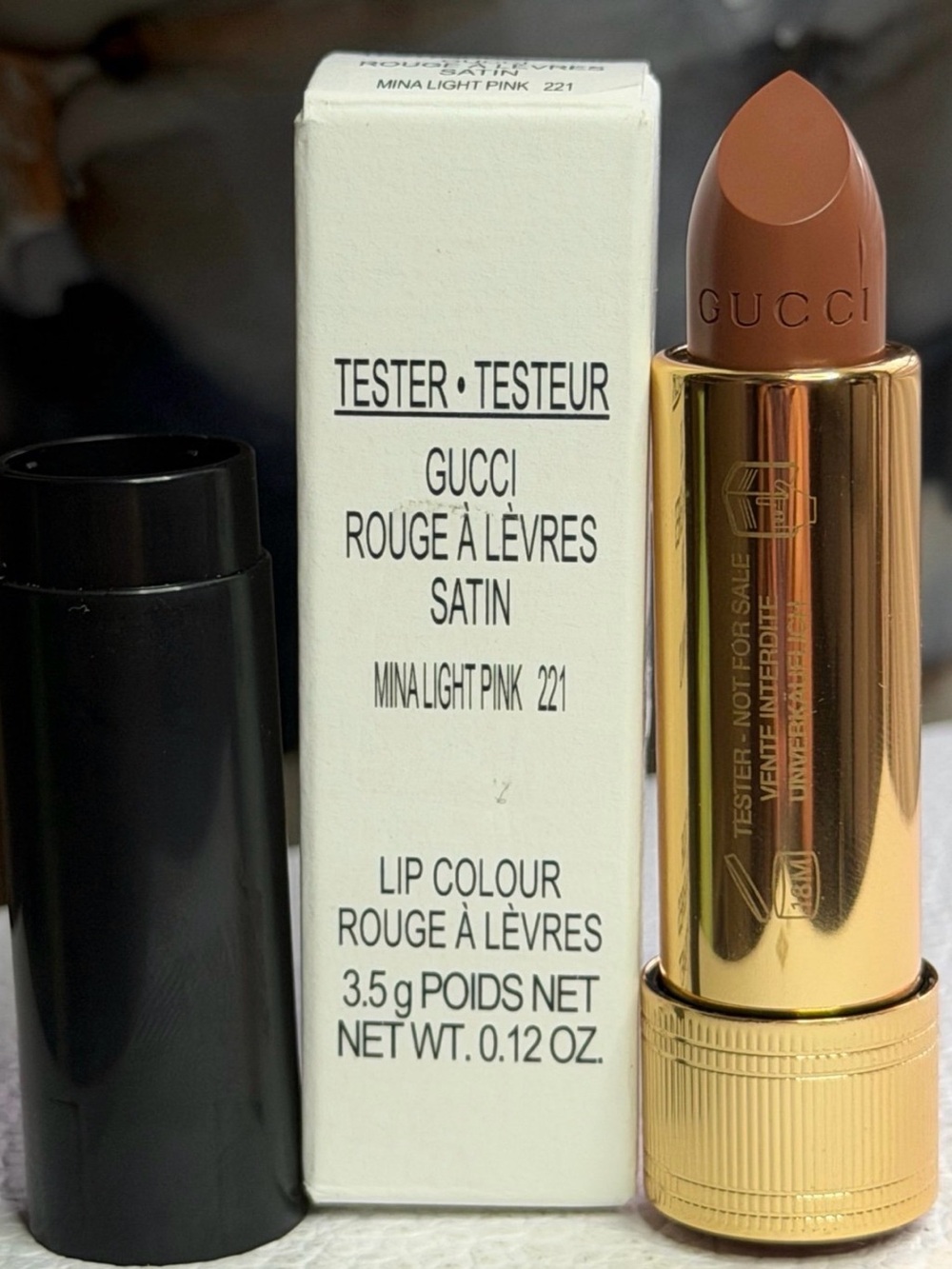 Gucci Satin Lipstick Mina Light Pink 221 - NEW-Tester-Not Used